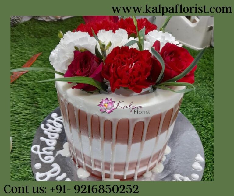 Naked Cake With Flowers Order Cake Online To India Kalpa Florist