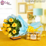 Flower And Chocolate Gift Basket | Kalpa Florist