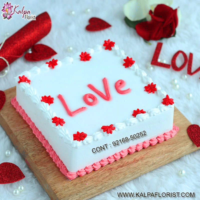 Valentine's Day Cake delivery - Send Valentine cake online from Kalpa Florist to your loved one through same day delivery.