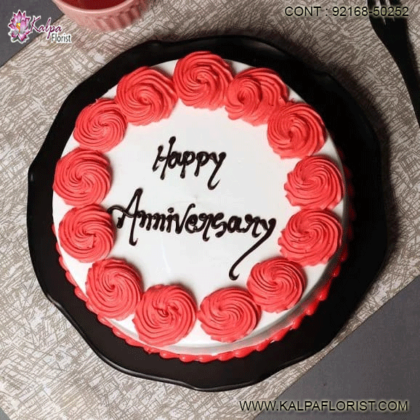 Buy Happy Anniversary Cakes Online- Send happy marriage anniversary cake online. Choose from a variety of romantic cakes for anniversary from Kalpa Florist.