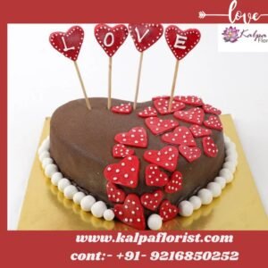 Valentine Red Heart Cake