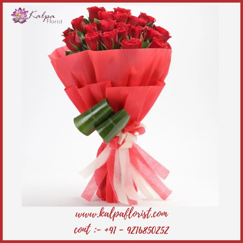 Romantic Red Roses Bouquet | Best Flowers Shop Near Me | Kalpa Florist