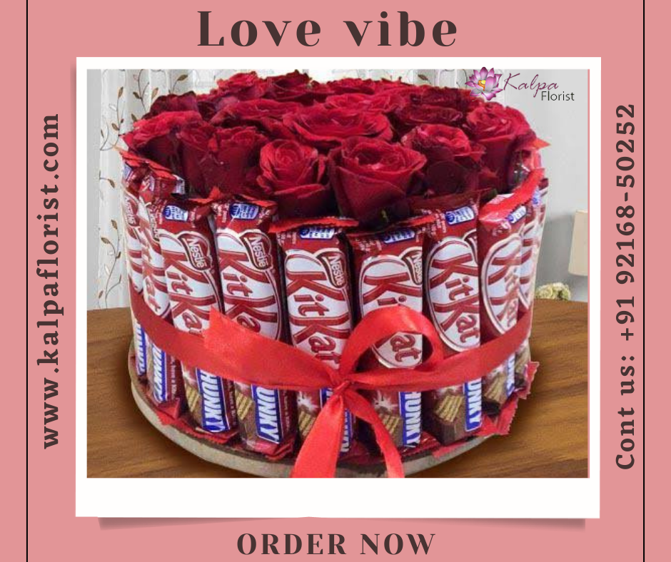 Kitkat with Red Roses | Flower and Chocolate Delivery Near Me | Kalpa Florist, flower and chocolate delivery near me, mother's day flower and chocolate delivery, flower and chocolate delivery jalandhar, flower and chocolate delivery punjab, lower and chocolate delivery india, flower and chocolate delivery ludhiana, valentine flower and chocolate delivery, flower and chocolate delivery from uk, flowers and chocolate gifts delivery, flower and chocolate delivery in bangalore,  flower and chocolate delivery delhi,  kalpa florist, order from Canada, order from uk, order from usa, order from dubai, order from London, order for gf, 