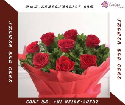 Red Roses With Cake | Flower And Cake Delivery Delhi | Kalpa Florist