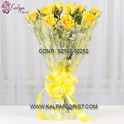 Beautiful Yellow Roses Bouquet for Birthday