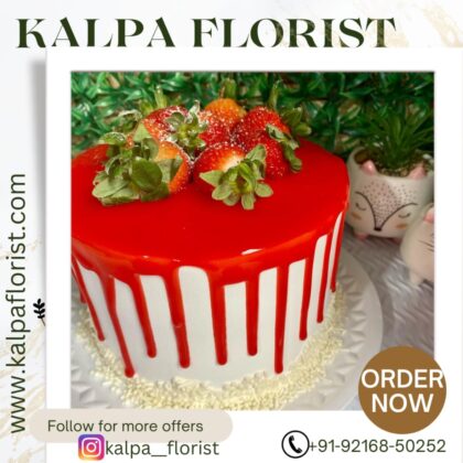 Order Strawberry Drip Cake  ( Cake Delivery Punjab) - Image 4