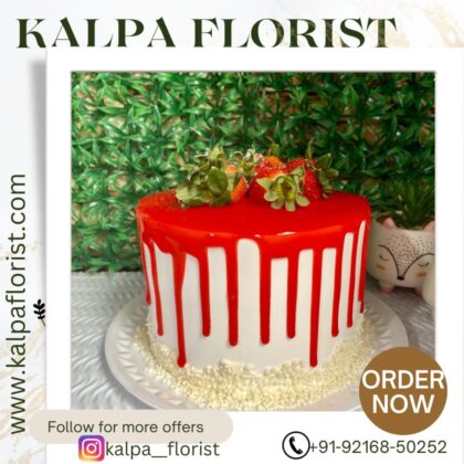 Order Strawberry Drip Cake  ( Cake Delivery Punjab) - Image 2