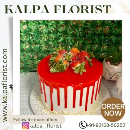 Order Strawberry Drip Cake  ( Cake Delivery Punjab)