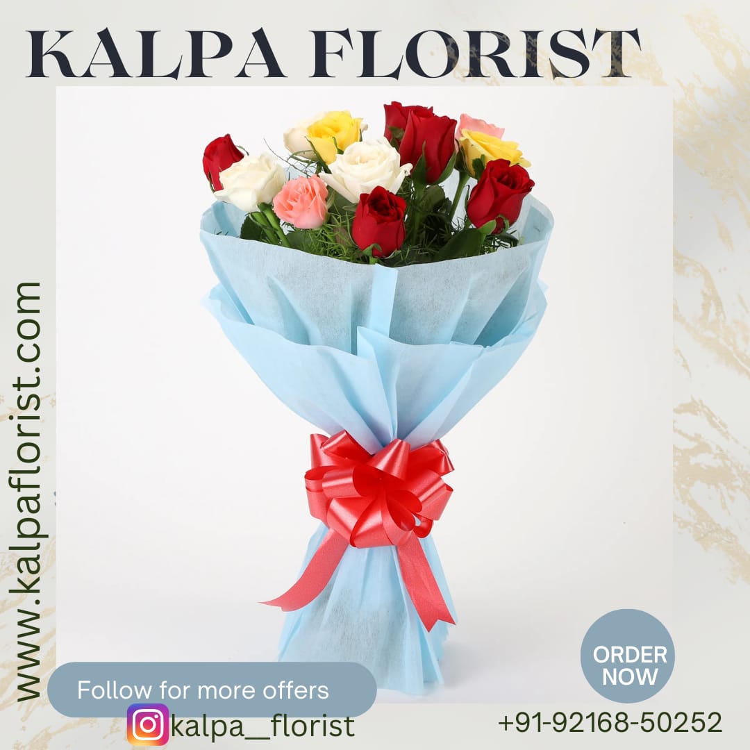 Mixed Roses Bouquet ( Order Flower Bouquet Online )