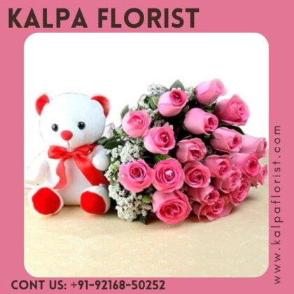 Pink Roses With Teddy ( Send Gift To India From Canada )