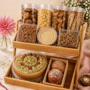 Premium gift hamper online in Punjab by Kalpa Florist featuring gourmet snacks, cookies, cake and luxury gifting for Rakhi, birthdays, anniversaries and special occasions with delivery across Punjab.